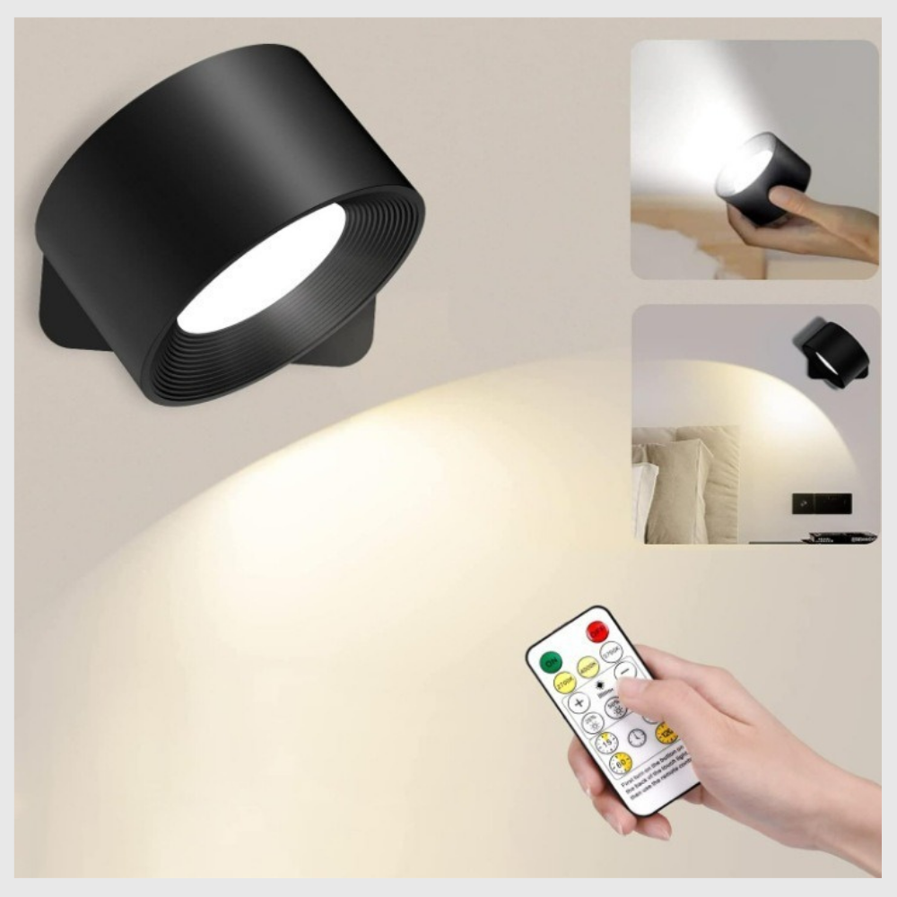 LumiNid Pro – Lampe LED Murale Sans Fil | 3 Teintes | Rechargeable USB-C.