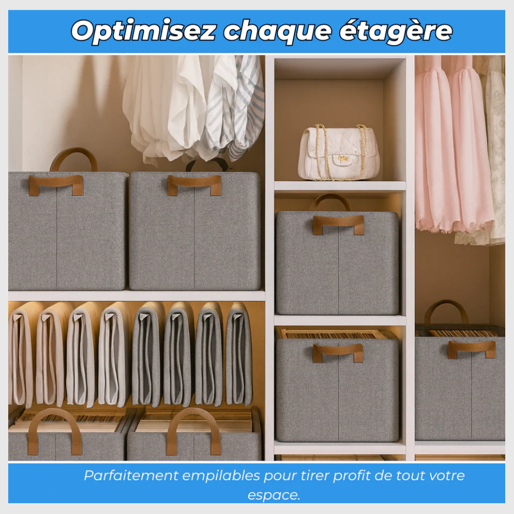 StockaBox™ – Boîte Pliable en Tissu Ultra-Résistant