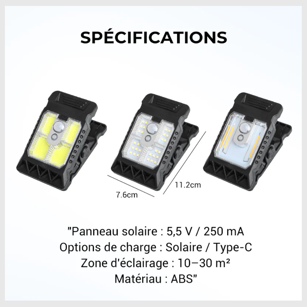 LumiClip™ – Lampe Solaire Détecteur