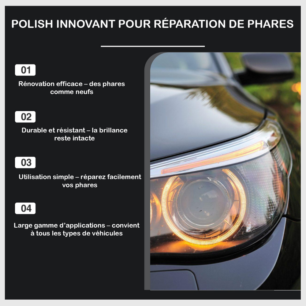 ClairLumi™ – Liquide de réparation pour phares de voiture