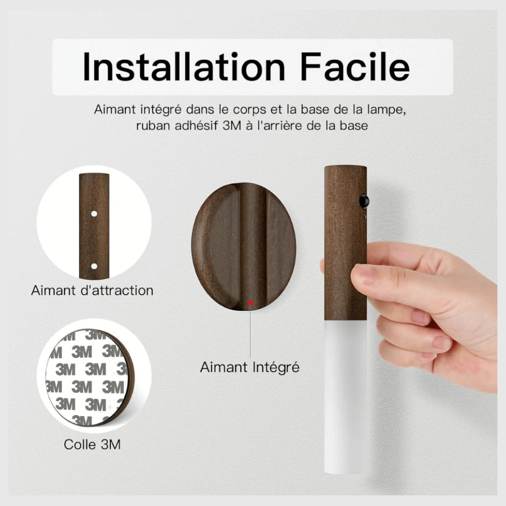 LumiNoir™Veilleuse LED murale sans fil