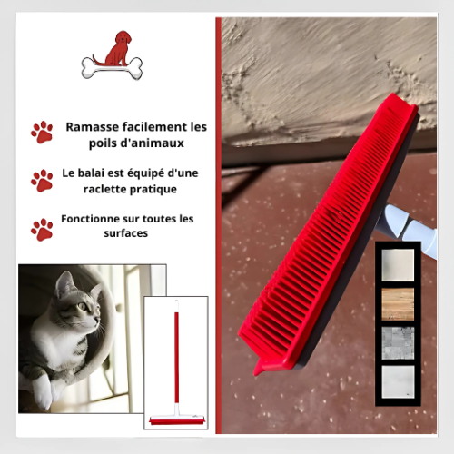 Balai de Suppression de Poils CleanPaws™ : Solution Efficace pour Votre Maison