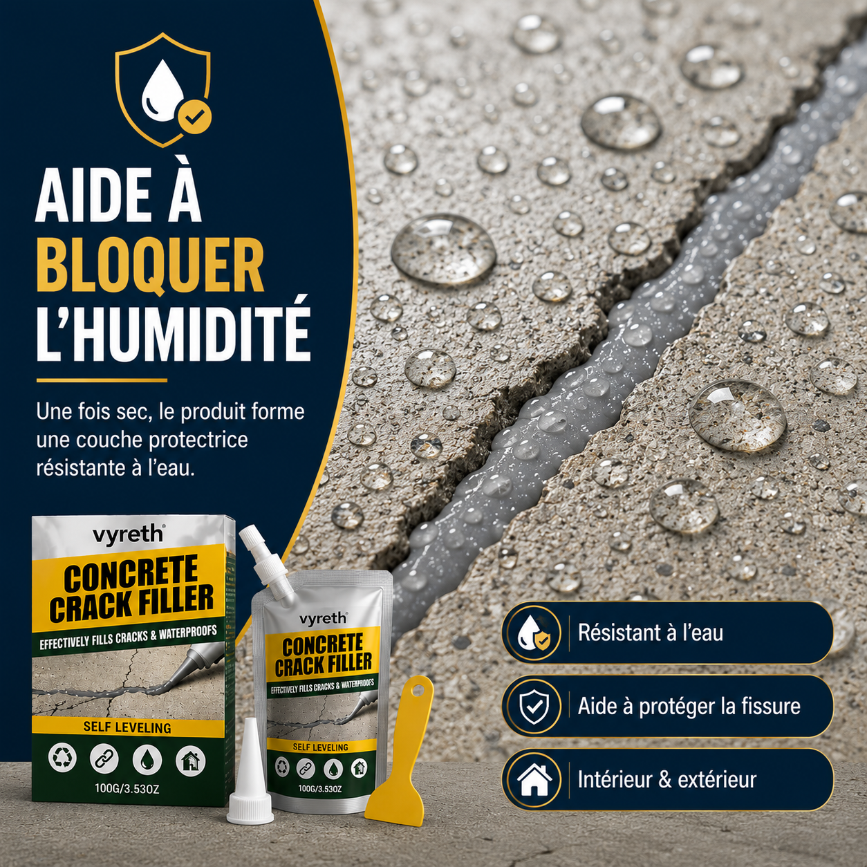 Soleya™ — Scellant Réparateur pour Fissures de Béton