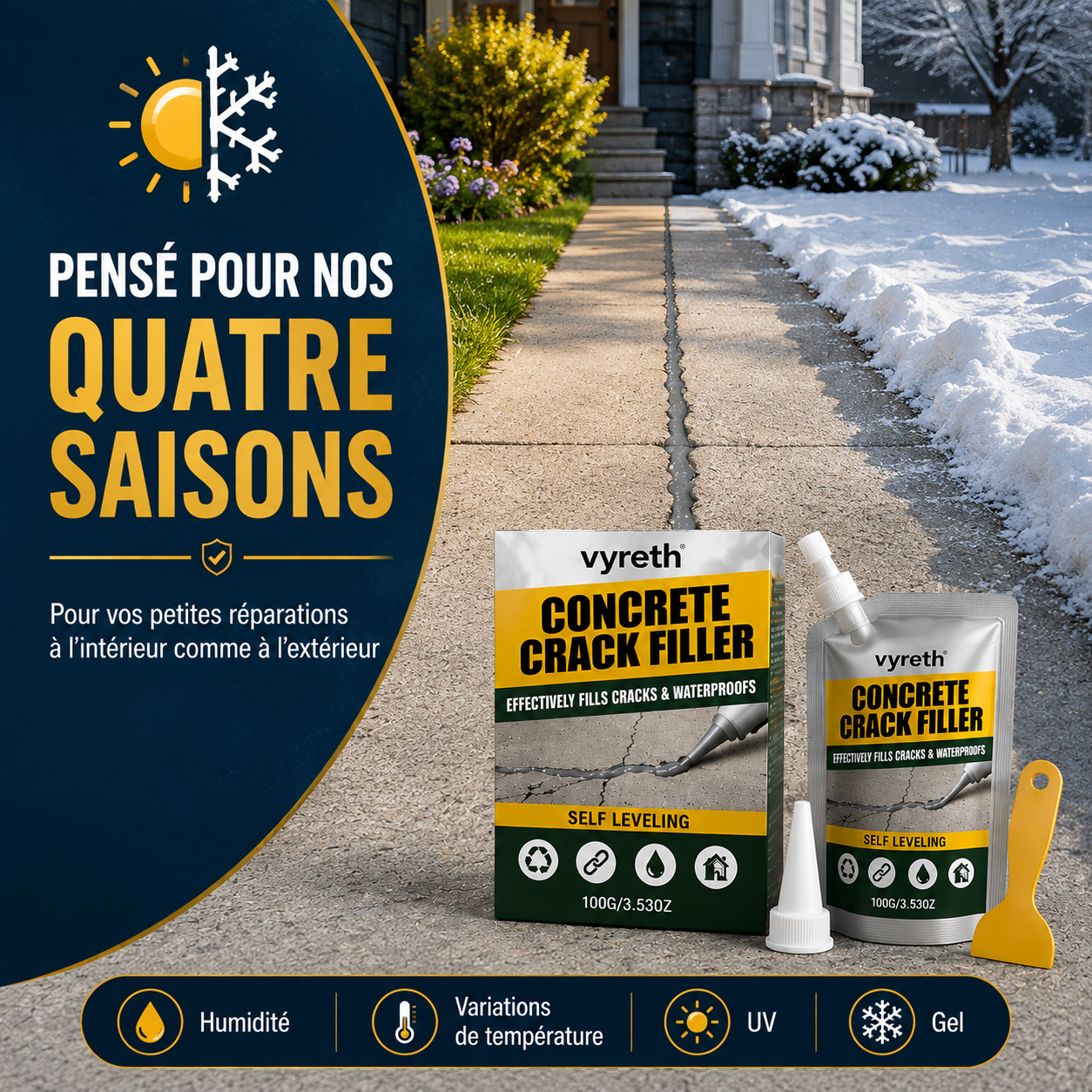 Soleya™ — Scellant Réparateur pour Fissures de Béton