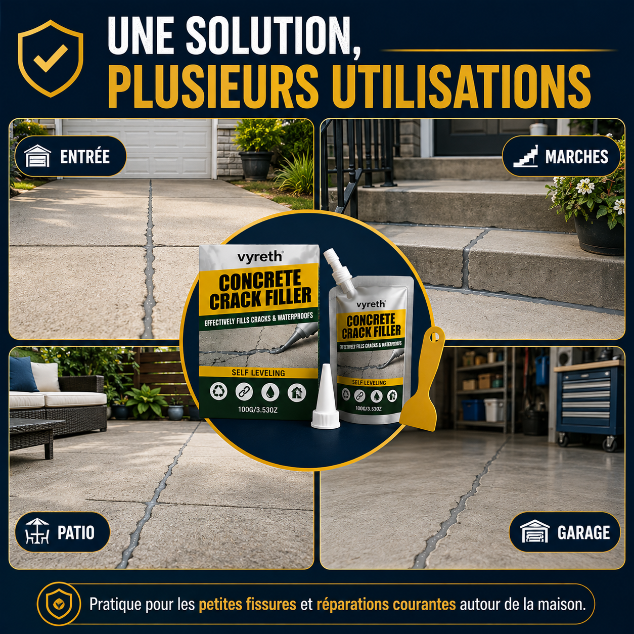 Soleya™ — Scellant Réparateur pour Fissures de Béton