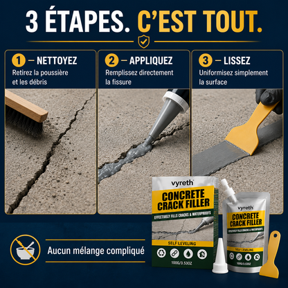 Soleya™ — Scellant Réparateur pour Fissures de Béton