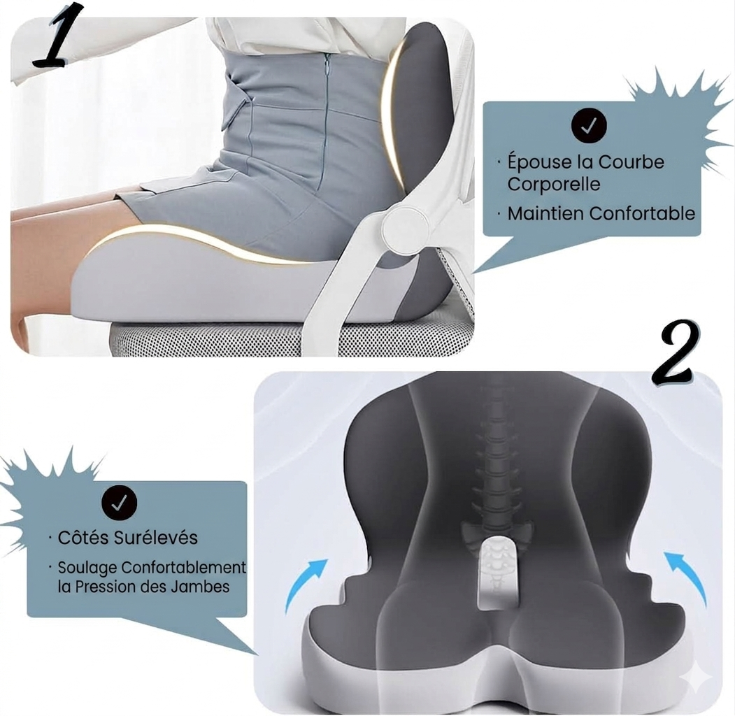 ErgoRelief Pro | Coussin Ergonomique Mémoire de Forme