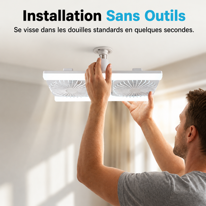 FraîcheurPro™ AirLux 2-en-1 — Ventilateur Plafonnier LED Double Tête