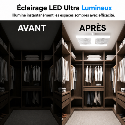 FraîcheurPro™ AirLux 2-en-1 — Ventilateur Plafonnier LED Double Tête