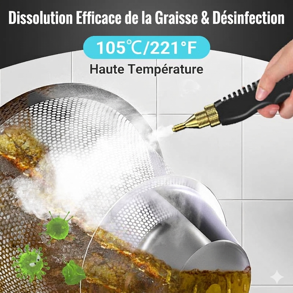 NettoPro Vapeur X — Nettoyeur Vapeur Portatif 2500W | Sans Produits Chimiques