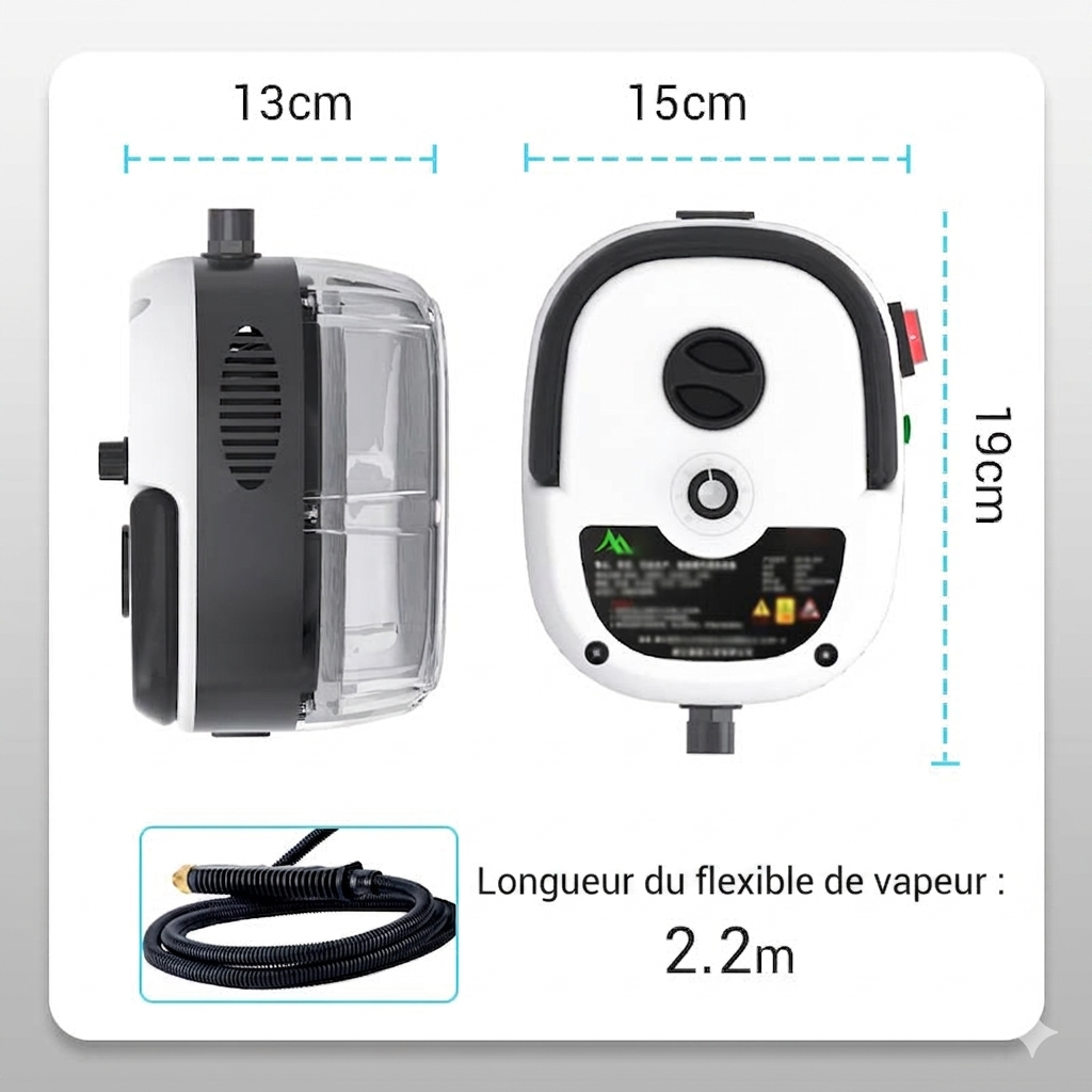 NettoPro Vapeur X — Nettoyeur Vapeur Portatif 2500W | Sans Produits Chimiques