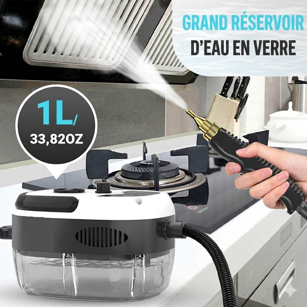NettoPro Vapeur X — Nettoyeur Vapeur Portatif 2500W | Sans Produits Chimiques