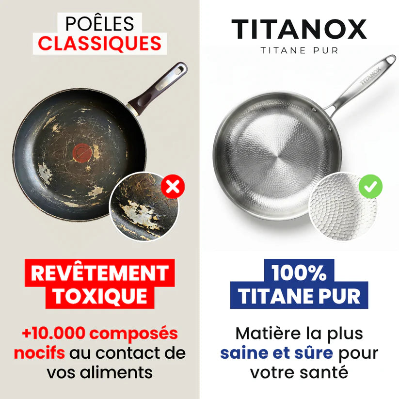 TITANOX™ – Poêle en Titane Pur Sans Revêtement