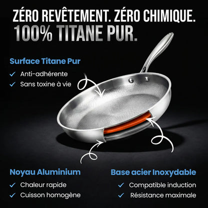 TITANOX™ – Poêle en Titane Pur Sans Revêtement