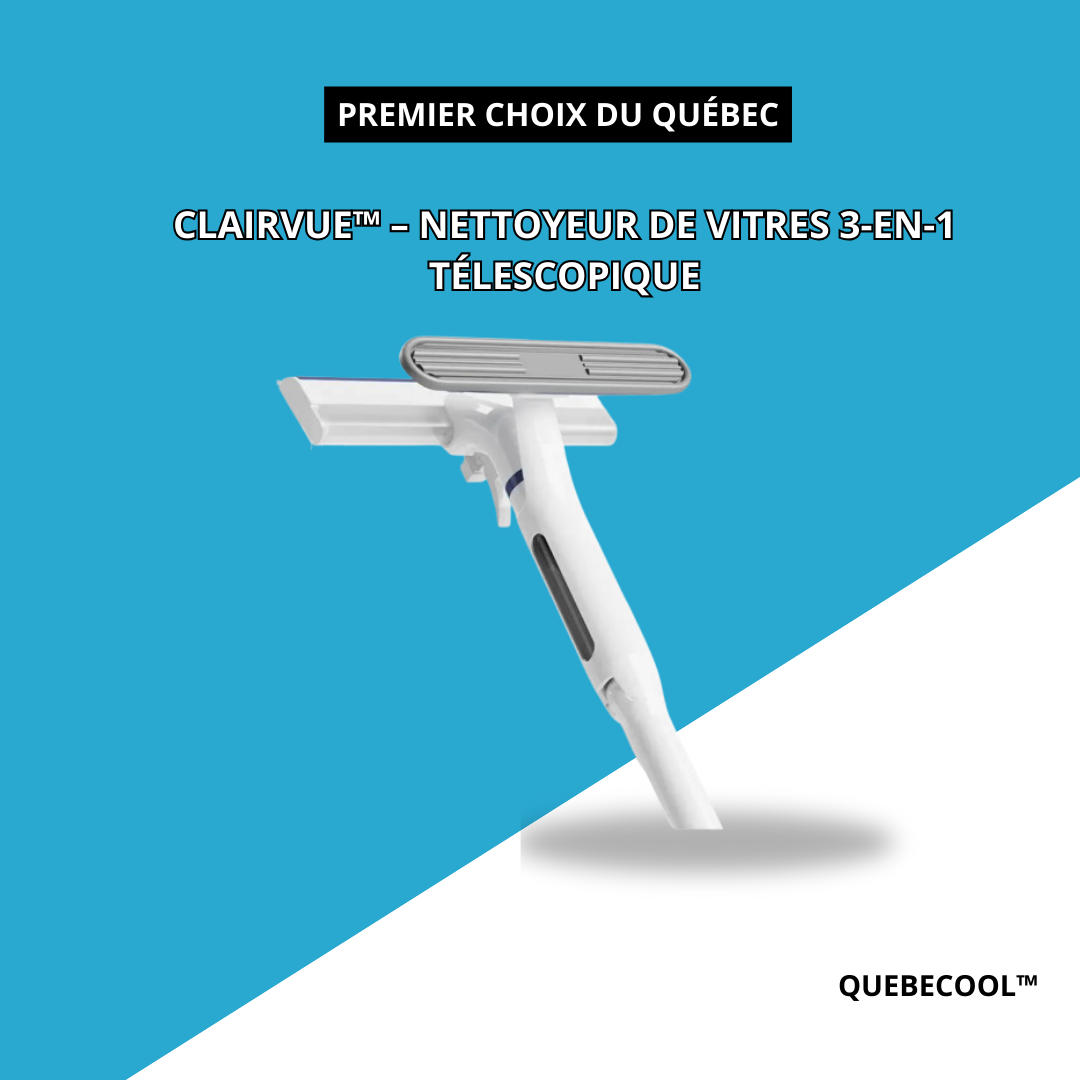 ClairVue™ – Nettoyeur de Vitres 3-en-1 Télescopique