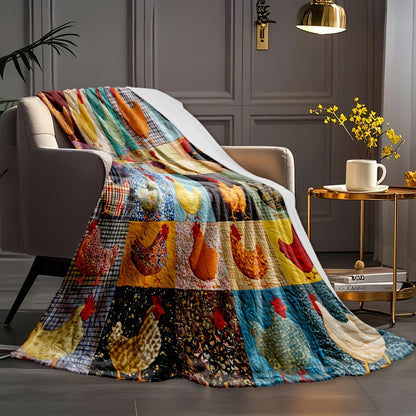 PouleDouce™ – Couverture Cocooning à Imprimé Coloré