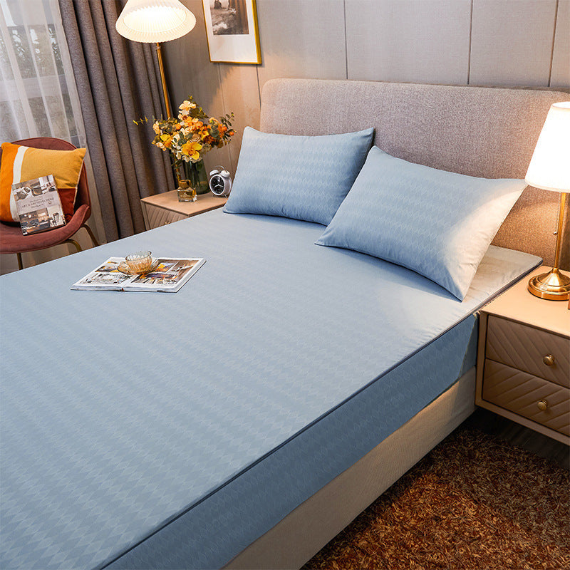Drap Contour Zippé 2-en-1 - Base Fixe + Drap Amovible