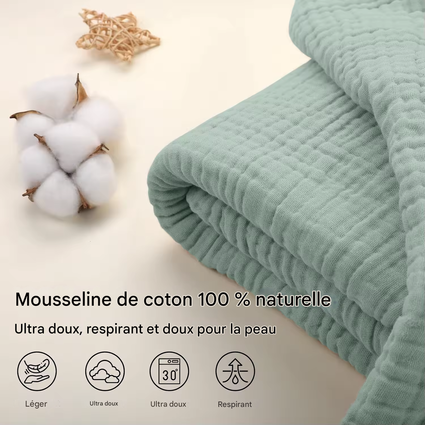 P’titCocon™-Couverture en Mousseline Ultra-Douce