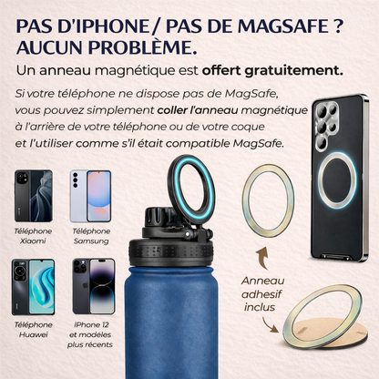 Aimora™ – Bouteille Shaker Magnétique Isotherme 3-en-1