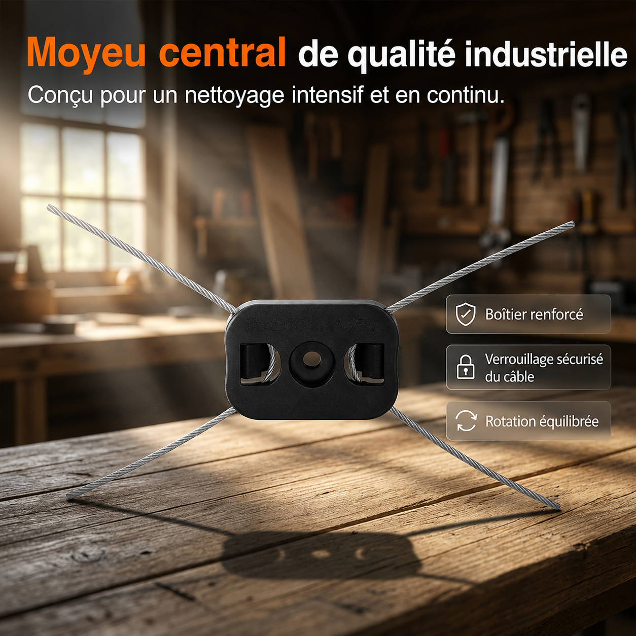 TerraSteel™ – Tête de débroussailleuse à fils d’acier ultra-résistants