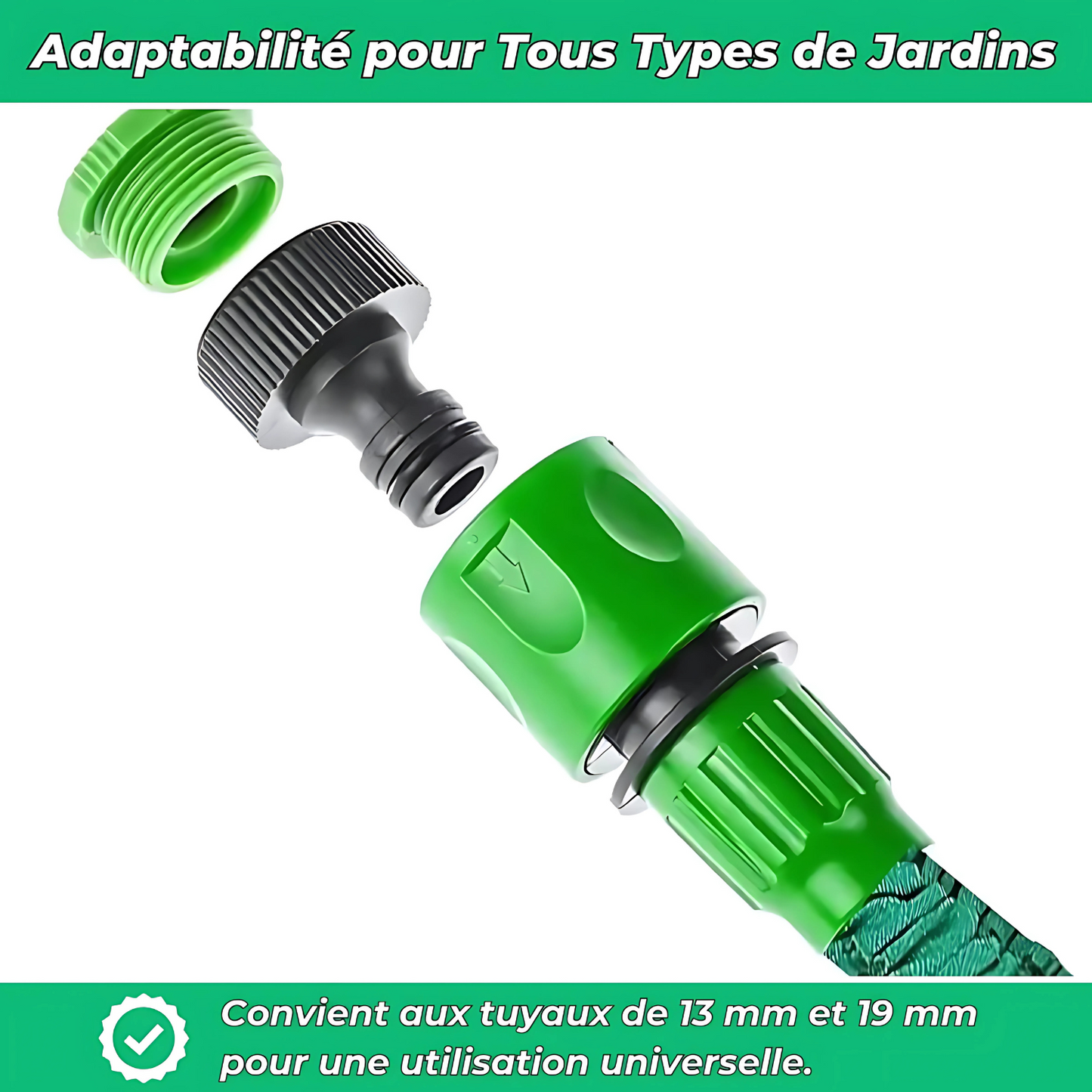JetFlex™｜Tuyau d’arrosage extensible｜8 modes de jets haute pression