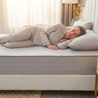 Drap Contour Zippé 2-en-1 - Base Fixe + Drap Amovible
