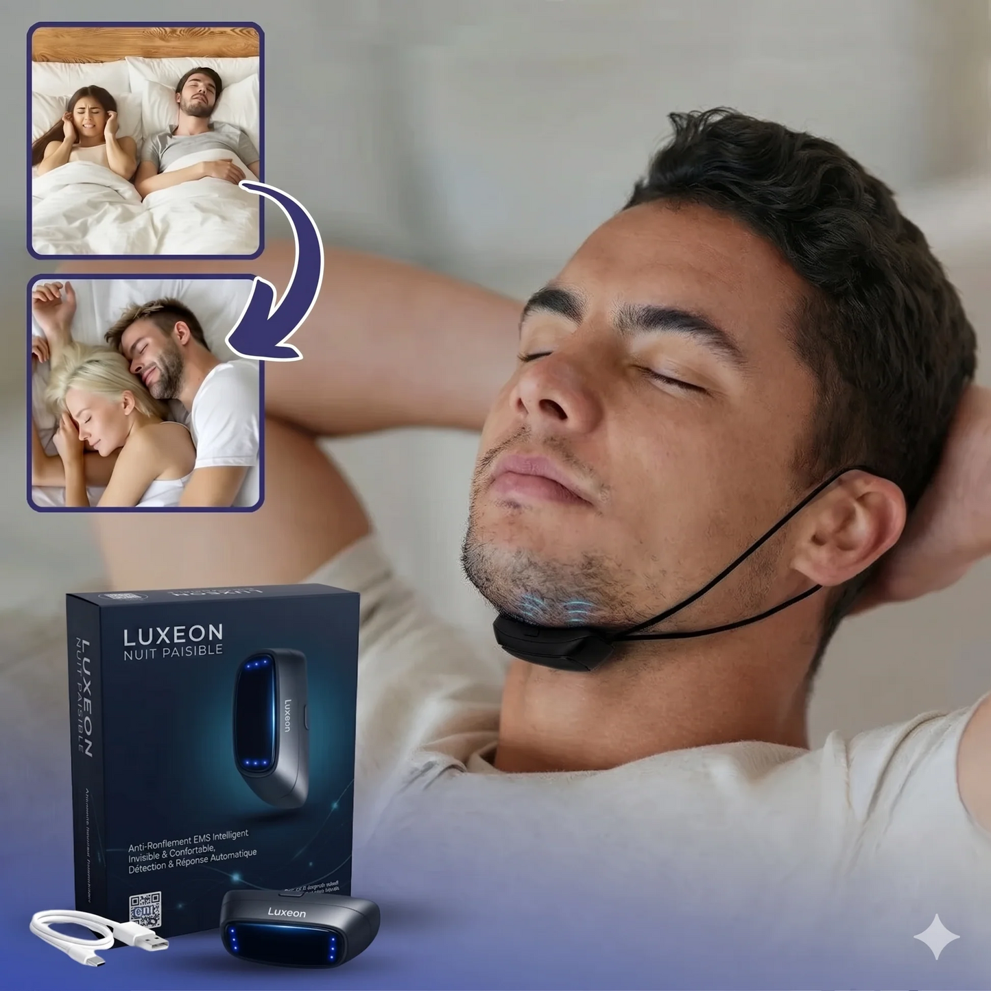 SnoreEase™ — Dispositif anti-ronflement pour des nuits plus paisibles