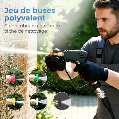HydroForce™ — Pistolet Haute Pression 4000 PSI avec 5 Buses