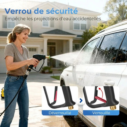 HydroForce™ — Pistolet Haute Pression 4000 PSI avec 5 Buses