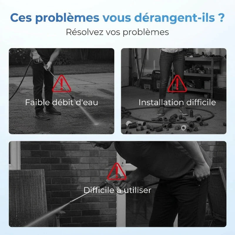 HydroForce™ — Pistolet Haute Pression 4000 PSI avec 5 Buses