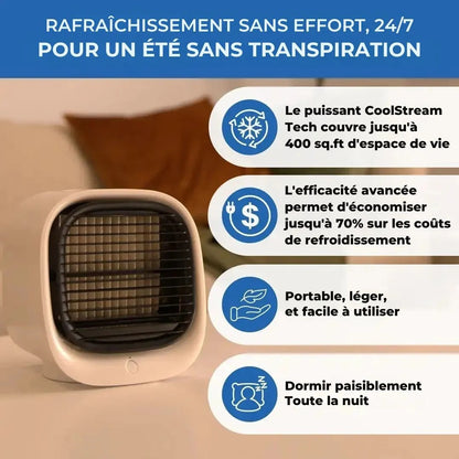 AquaFrais™ – Rafraîchisseur d’air portable 3-en-1