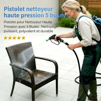 HydroForce™ — Pistolet Haute Pression 4000 PSI avec 5 Buses
