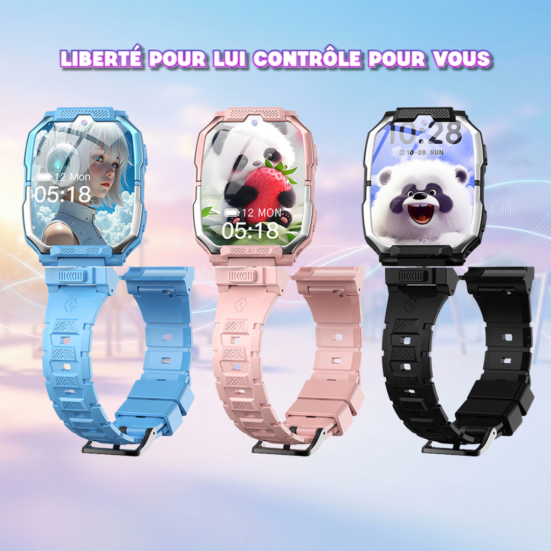 kiumo™ Pro 4G — Montre connectée enfant avec GPS, appels vidéo & bouton SOS
