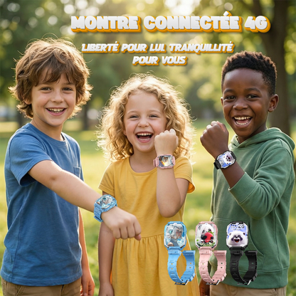 kiumo™ Pro 4G — Montre connectée enfant avec GPS, appels vidéo & bouton SOS