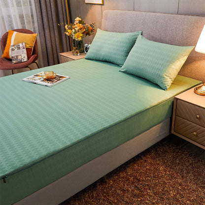 Drap Contour Zippé 2-en-1 - Base Fixe + Drap Amovible