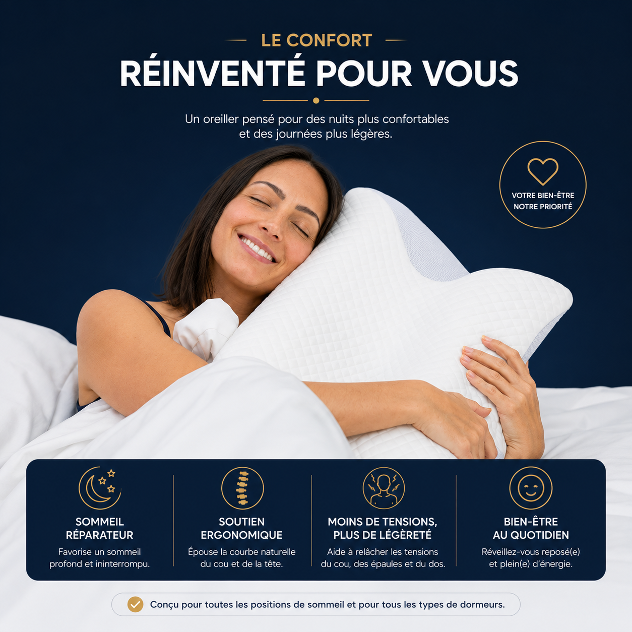 AYOS™ — Oreiller cervical ergonomique